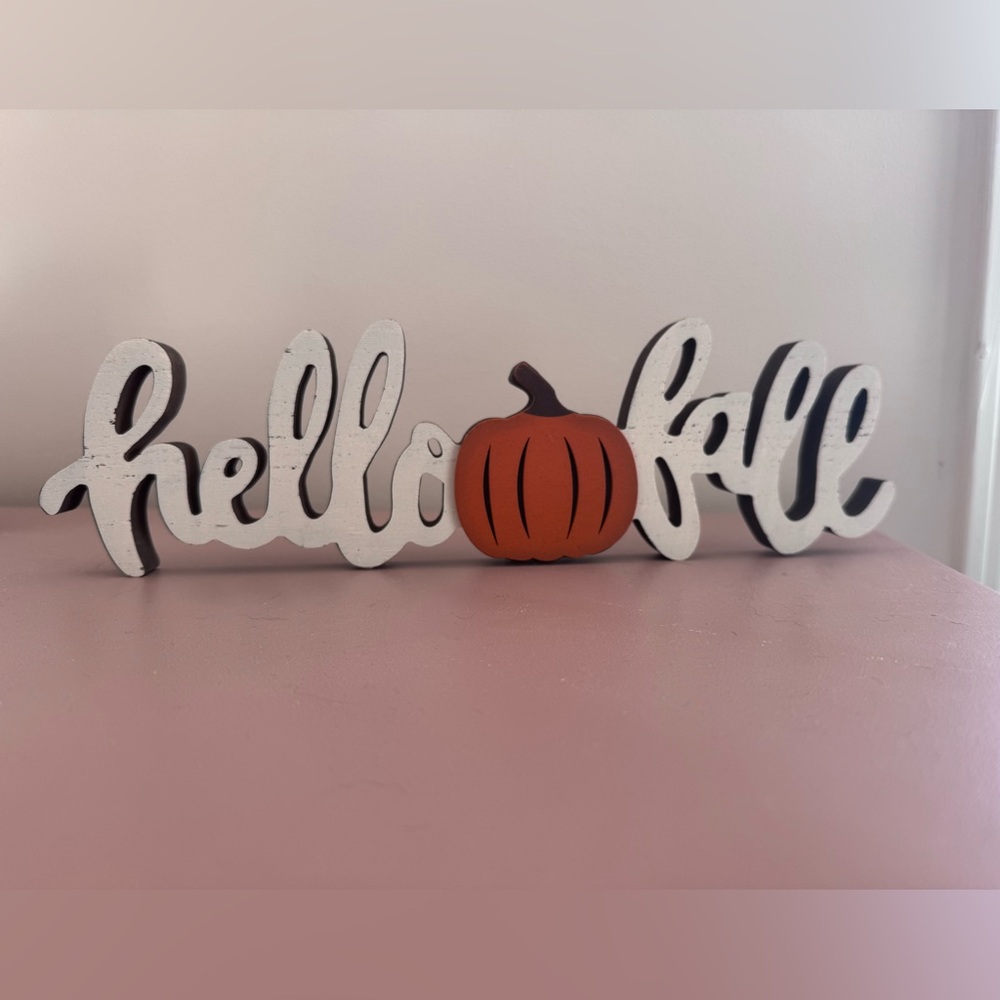 Hello Fall Wooden Sign